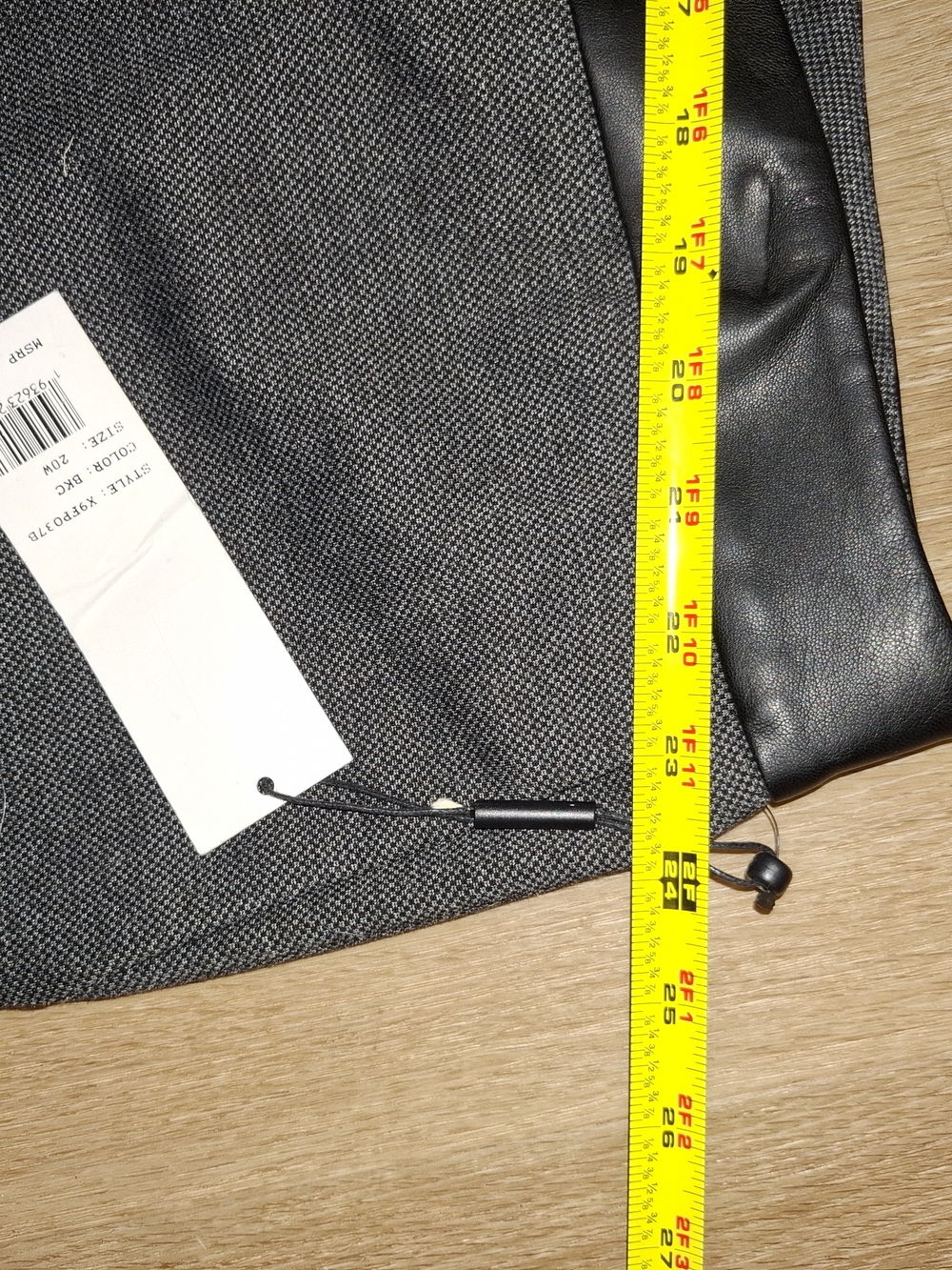 Calvin Klein Charcoal Ponte Ankle Pants with Faux-Leather Trim 20W - Picture 7 of 8